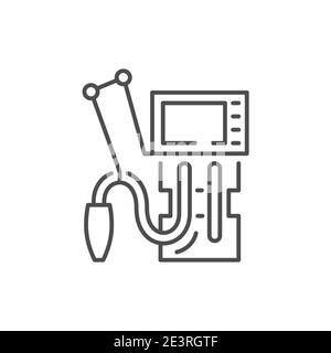 Künstliche Beatmung der Lunge Farbliniensymbol. Bearbeitbare Kontur. Stock Vektor