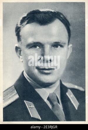 Juri Aleksejewitsch Gagarin (9. März 1934 – 27. März 1968) war Pilot und Kosmonaut der sowjetischen Luftstreitkräfte. Stockfoto