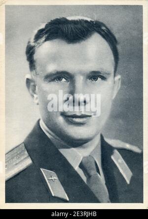 Juri Aleksejewitsch Gagarin (9. März 1934 – 27. März 1968) war Pilot und Kosmonaut der sowjetischen Luftstreitkräfte. Stockfoto