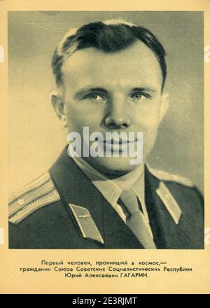 Juri Aleksejewitsch Gagarin (9. März 1934 – 27. März 1968) war Pilot und Kosmonaut der sowjetischen Luftstreitkräfte. Stockfoto