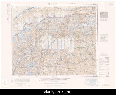 Karte Indien und Pakistan 1-250,000 Kachel NJ 43-13 Mastuj. Stockfoto