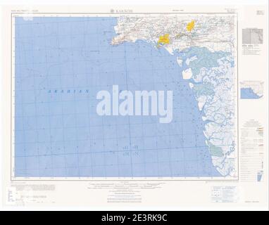 Karte Indien und Pakistan 1-250,000 Kachel NG 42-13 Karachi. Stockfoto