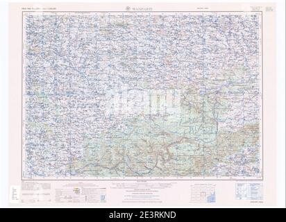 Karte Indien und Pakistan 1-250,000 Kachel NE 44-13 Wanparti. Stockfoto