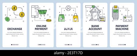 Vector moderne dünne Linie Austausch vertikale Web-Banner-Set Stock Vektor