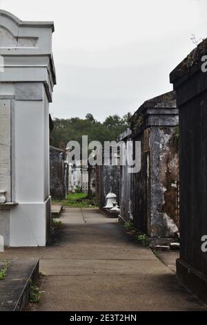 Eine Reihe von Gräbern auf dem Friedhof von Lafayette Stockfoto