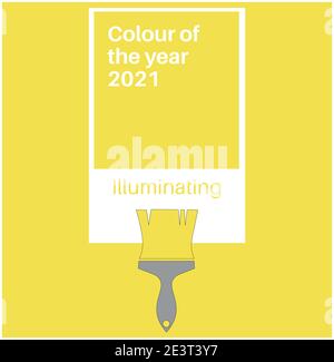 Ultimate Grey und Illuminating Yellow Trendfarben des Jahres 2021. Farbmuster, Vektorgrafik Stock Vektor