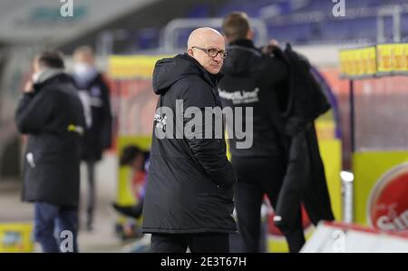 Stadt Duisburg, Deutschland. 20. Jan 2021. firo: 20.01.2021, Fußball, 3. Bundesliga, Saison 2020/2021, MSV Duisburg - 1.FC Magdeburg FCM Trainer Thomas Hossmang, Hossmang, zur weltweiten Nutzung Quelle: dpa/Alamy Live News Stockfoto