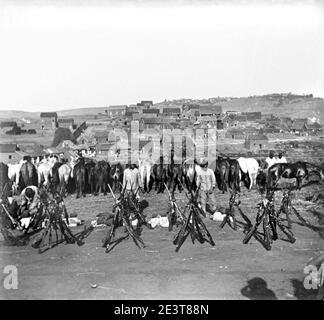 Manoeuvres du 7e régiment d'artillerie coloniale autour de Tananarive (tirailleurs malgaches) D68-42-411bis. Stockfoto
