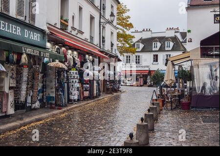 Herbst in Paris : Montmartre Dorf Stockfoto