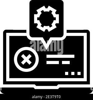 Laptop Reparatur Glyphe Symbol Vektor Illustration Stock Vektor