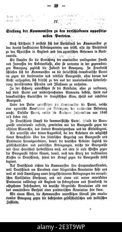 Manifest der kommunistischen Partei (Marx) 029. Stockfoto