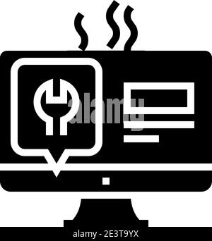 Computer-Display Reparatur Glyphe Symbol Vektor Illustration Stock Vektor