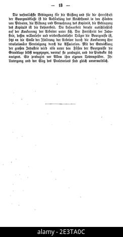 Manifest der kommunistischen Partei (Marx) 013. Stockfoto