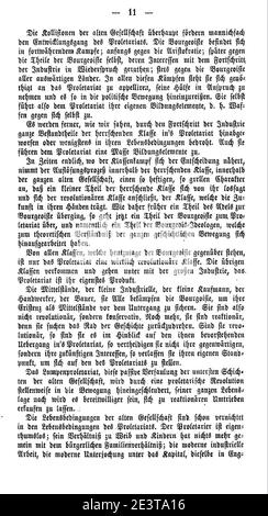 Manifest der kommunistischen Partei (Marx) 011. Stockfoto