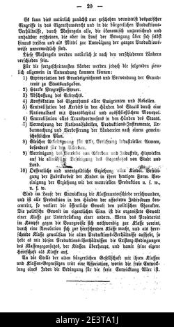 Manifest der kommunistischen Partei (Marx) 020. Stockfoto