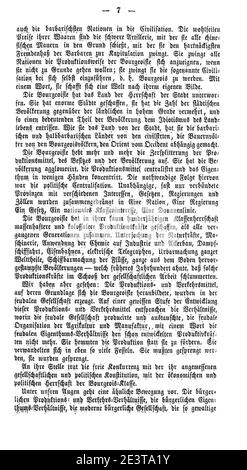 Manifest der kommunistischen Partei (Marx) 007. Stockfoto