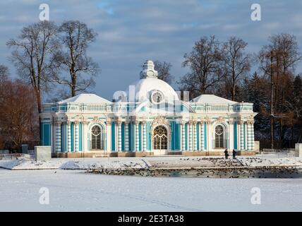 Grottenpavillon in Catherine Park, Tsarskoe Selo, Puschkin, St. Petersburg, Russland. Stockfoto