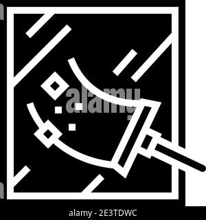 Vektorgrafik für Glyphen-Symbole für die Fensterreinigung Stock Vektor