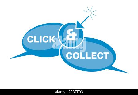 Klicken und sammeln Internet und Online-Shopping-Konzept auf ein Weißer Hintergrund Stock Vektor