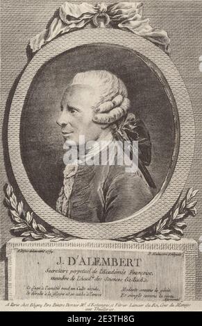 Maleuvre, Pierre - (1740-1803) - Jean le Rond d'Alembert (1717-1783). Stockfoto