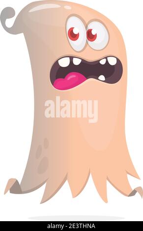Wütend Cartoon fliegende Monster. Halloween Vektor Illustration von lustigen Geist Charakter Stock Vektor