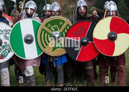 Viking shield Wall Stockfoto