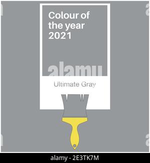 Ultimate Grey und Illuminating Yellow Trendfarben des Jahres 2021. Farbmuster, Vektorgrafik Stock Vektor