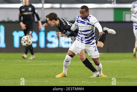 Stadt Duisburg, Deutschland. 20. Jan, 2021. firo: 20.01.2021, Fußball, 3. Bundesliga, Saison 2020/2021, MSV Duisburg - 1. FC Magdeburg Duelle, Duell, MSV Leroy-Jacques Mickels, Verwendung weltweit Credit: dpa/Alamy Live News Stockfoto