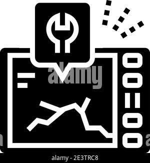 Elektronische Gadget Reparatur Glyphe Symbol Vektor Illustration Stock Vektor