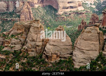 Luftaufnahmen der Koksöfen im Colorado National Monument. Stockfoto