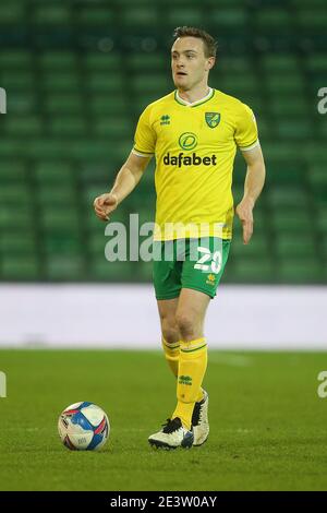 Norwich, Großbritannien. Januar 2021. Oliver Skipp von Norwich in Aktion während des Sky Bet Championship Spiels in Carrow Road, Norwich Bild von Paul Chesterton/Focus Images/Sipa USA 20/01/2021 Quelle: SIPA USA/Alamy Live News Stockfoto