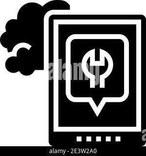 Tablet Reparatur Glyphen Symbol Vektor Illustration Stock Vektor