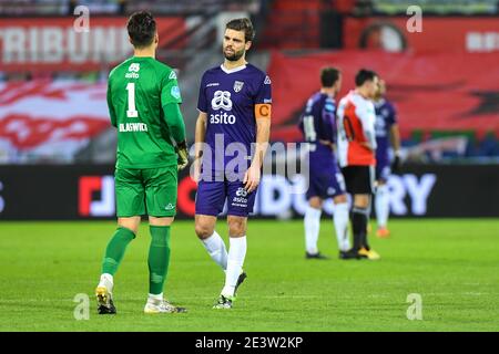 ROTTERDAM, NIEDERLANDE - JANUAR 20: Torwart Janis Blaswich von Herakles Almelo, Robin Propper von Herakles Almelo während des niederländischen KNVB Cup Spiels Be Stockfoto
