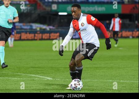 ROTTERDAM, NIEDERLANDE - JANUAR 20: Lutsharel Geertruida von Feyenoord während des niederländischen KNVB Cup-Spiels zwischen Feyenoord und Heracles Almelo in De Kui Stockfoto