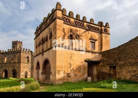 Gondar Castle Fasil Ghebbi ist eine Festung in Gondar, Amhara Region, Äthiopien UNESCO-Weltkulturerbe Stockfoto