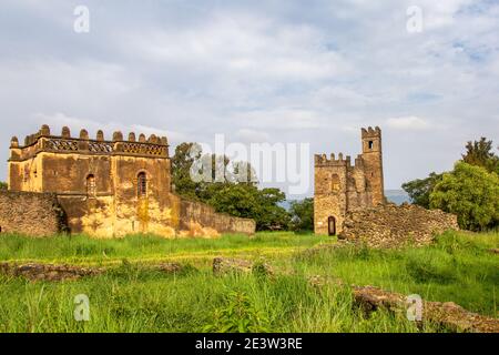 Gondar Castle Fasil Ghebbi ist eine Festung in Gondar, Amhara Region, Äthiopien UNESCO-Weltkulturerbe Stockfoto