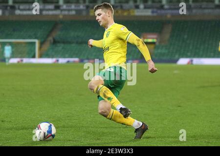 Norwich, Großbritannien. Januar 2021. Jacob Sorensen von Norwich in Aktion während des Sky Bet Championship Matches in Carrow Road, Norwich Bild von Paul Chesterton/Focus Images/Sipa USA 20/01/2021 Credit: SIPA USA/Alamy Live News Stockfoto