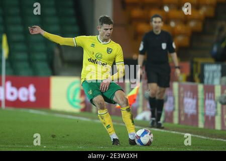 Norwich, Großbritannien. Januar 2021. Jacob Sorensen von Norwich in Aktion während des Sky Bet Championship Matches in Carrow Road, Norwich Bild von Paul Chesterton/Focus Images/Sipa USA 20/01/2021 Credit: SIPA USA/Alamy Live News Stockfoto