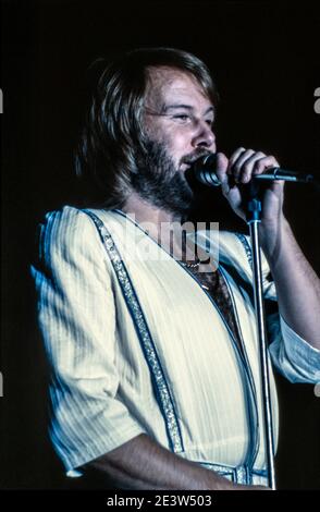 NIEDERLANDE, ROTTERDAM, 24. Okt 1979: Benny Andersson von ABBA live auf der Bühne beim einzigen Konzert, das sie je in den Niederlanden gespielt haben. Stockfoto