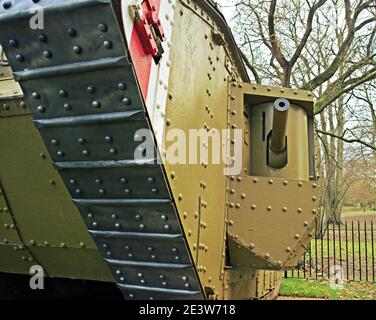 Nahaufnahme von World war I Replik Tank Stockfoto