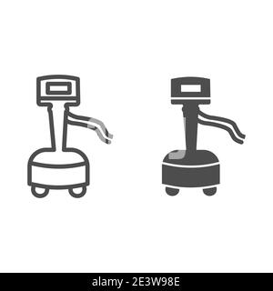 Medizinische Beatmungslinie und solide Symbol, Gesundheitskonzept, künstliche Beatmung der Lunge Zeichen auf weißem Hintergrund, Gerät für Lungenventilation Stock Vektor