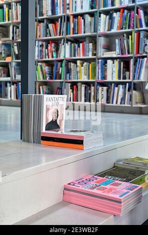 Pro qm eine unabhängige Buchhandlung in Berlin, Deutschland Stockfoto