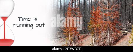 Halten Sie es einfach Symbol und Einfachheit Konzept: Die Zeit abläuft. Weißer Hintergrund Stockfoto