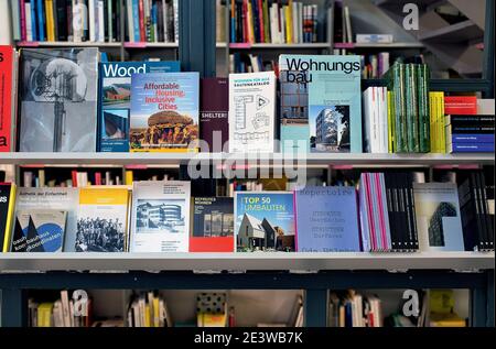 Pro qm eine unabhängige Buchhandlung in Berlin, Deutschland Stockfoto