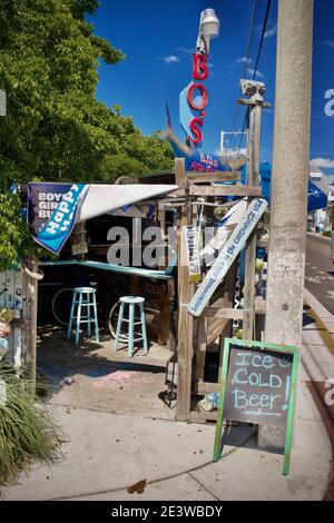 Bo's Fish Wagon Restaurant in Key West, FL, USA. Berühmte Destination Lage. Stockfoto