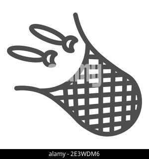 Netz mit Fischschnur-Symbol, Angelkonzept, Netzschild auf weißem Hintergrund, Fischernetz-Symbol im Umriss-Stil für mobiles Konzept und Webdesign Stock Vektor