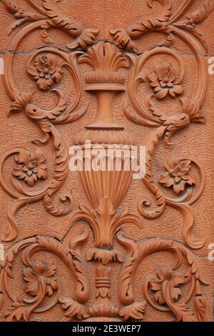 Kunstvolle Wanddekoration im Außenbereich, Universität von Toronto Stockfoto