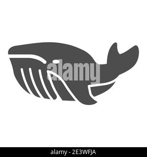 Whale solide Ikone, Ozean-Konzept, sehr große marine Säugetier Zeichen auf weißem Hintergrund, Orca Whale Symbol in Glyph-Stil für mobile Konzept und Web-Design Stock Vektor