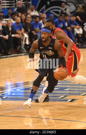 Orlando Magic Gastgeber der Louisiana Pelicans im Amway Center in Orlando Florida am Mittwoch, 20. März 2019. Bildnachweis: Marty Jean-Louis Stockfoto