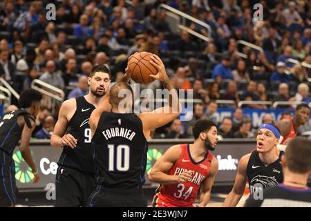 Orlando Magic Gastgeber der Louisiana Pelicans im Amway Center in Orlando Florida am Mittwoch, 20. März 2019. Bildnachweis: Marty Jean-Louis Stockfoto